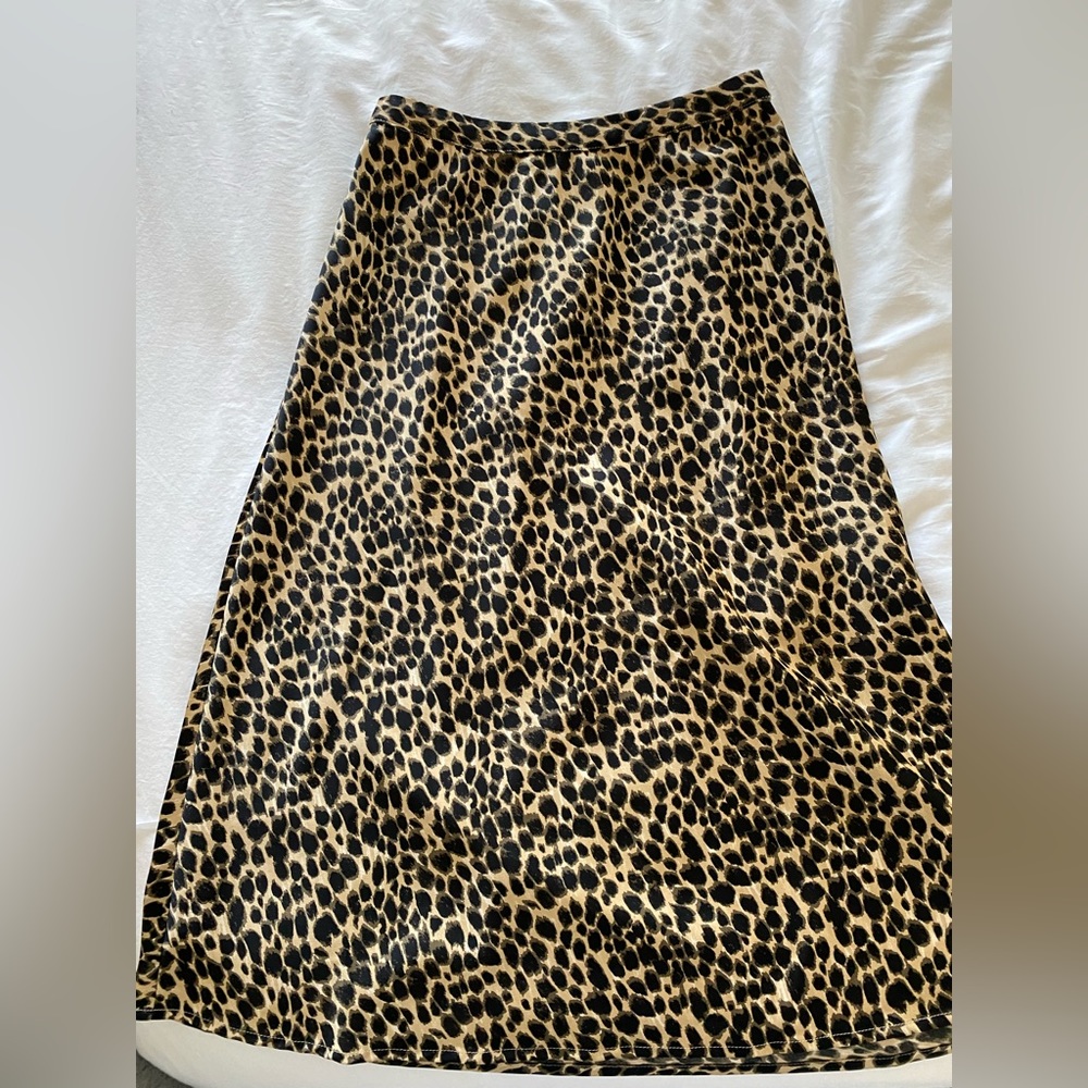 JCrew Leopard Print Midi Skirt